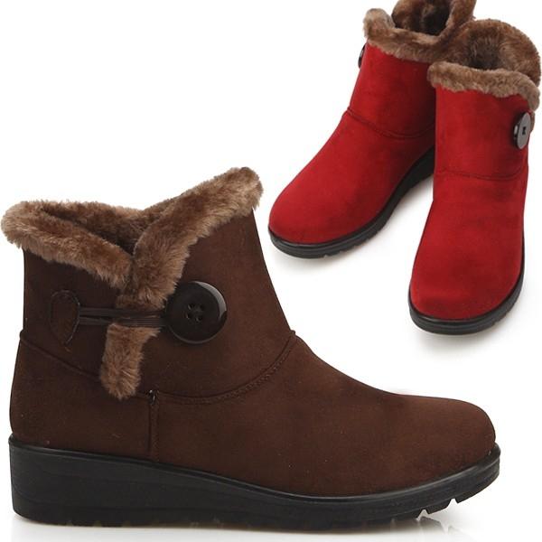 여성 털부츠 통굽화 방한화 반부츠 571