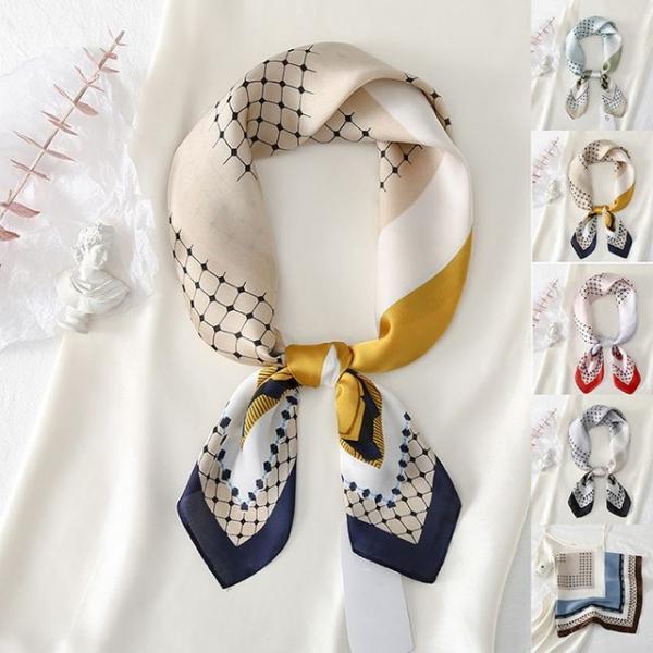 미니 사각 무늬스카프 정장쁘띠 가방리본 머플러