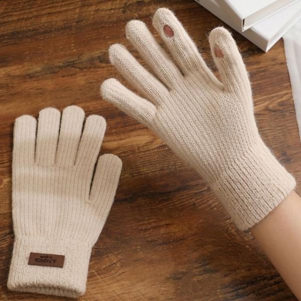 여성 겨울 파스텔 털장갑 니트 손가락장갑 보온