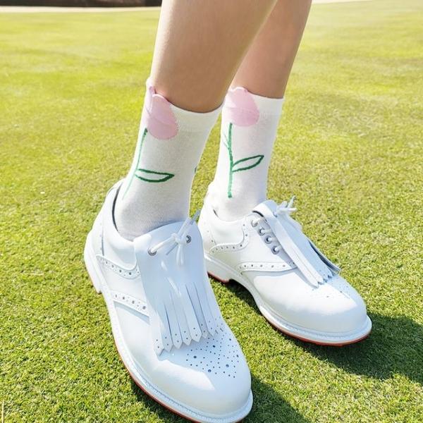 플라워삭스 여성 골프양말 스포츠양말 테니스 패션 중