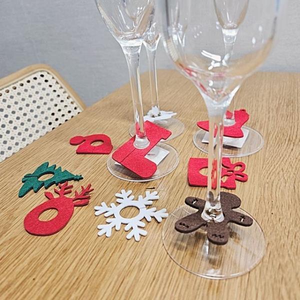 크리스마스 컵마커 와인잔 표시 행사 이벤트 장식