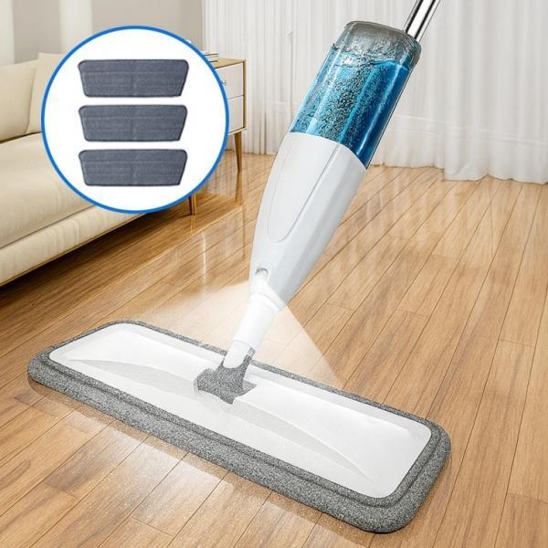 손쉬운 청소밀대 회전 분사형 극세사 마포 물걸레 3장 세트