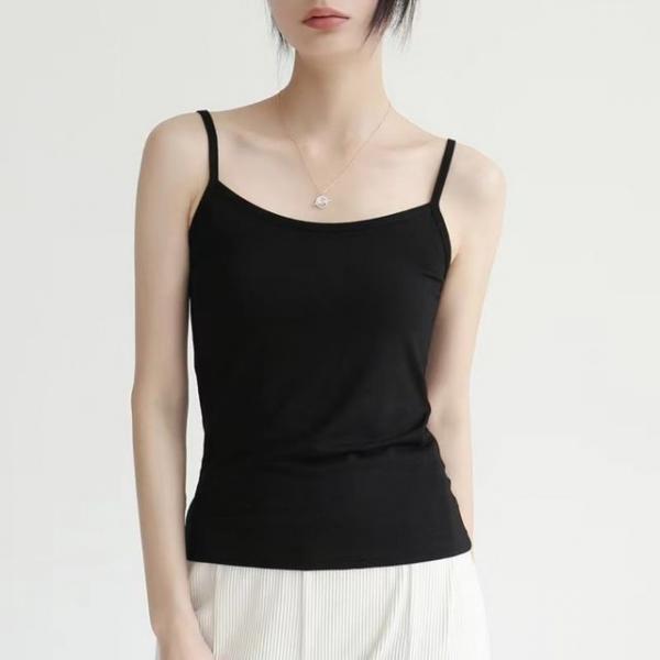 여성 레이어드 끈 민소매 베이식 나시 (블랙)