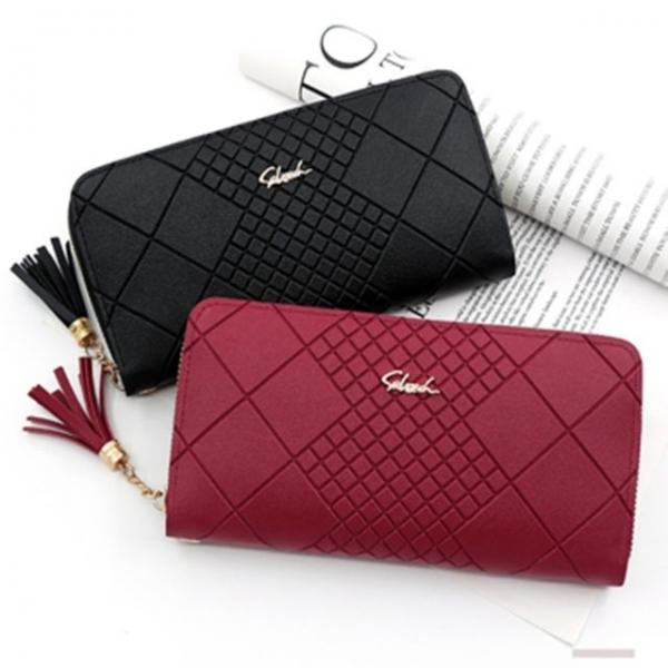 여성 데일리 지폐 동전 넉넉한 수납 장지갑 지퍼 지갑