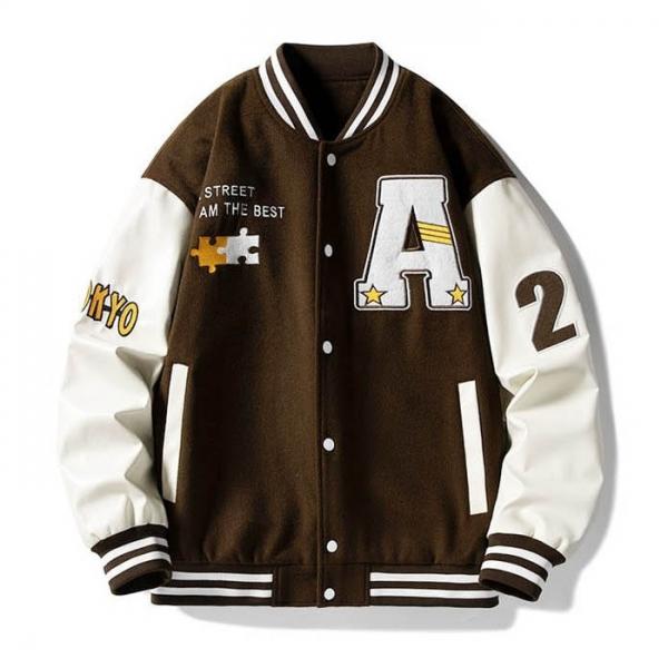 남친룩 컬러풀 블루종 가을 남성 야구 패치 포인트