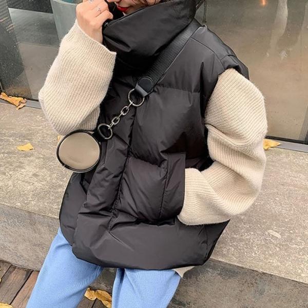 베이직 스타일 보온성 점퍼 한겨울 따뜻 패딩 조끼