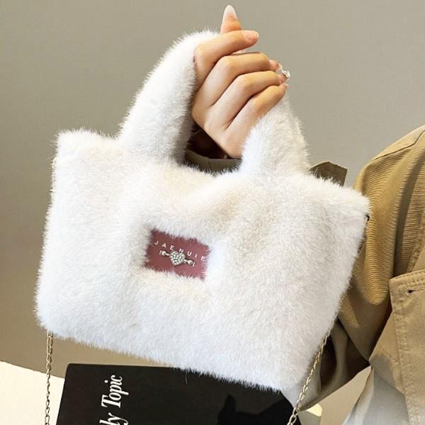 은창]러블리 하트 에로우 체인 퍼 가방 크로스백 숄더 토트백 가방 미니 털가방 겨울 가방 여성 여성용 여