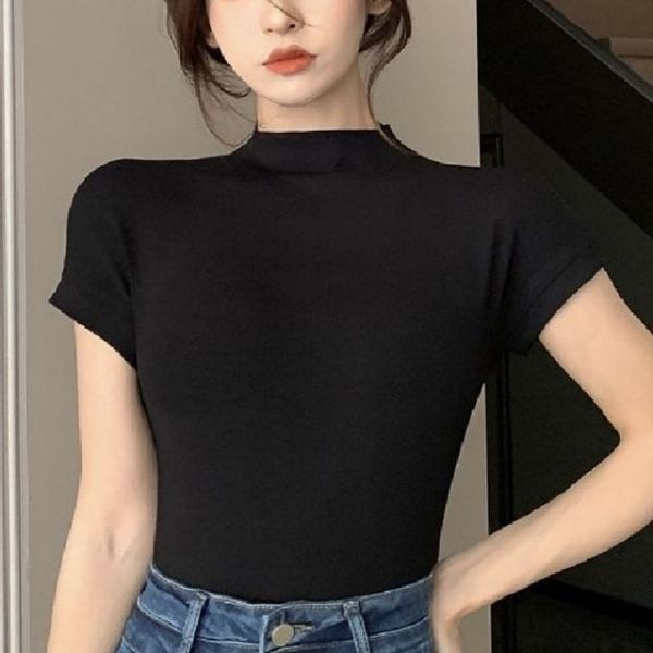 반목 여자 반팔 티셔츠 반소매 여름 상의 모던 반팔티