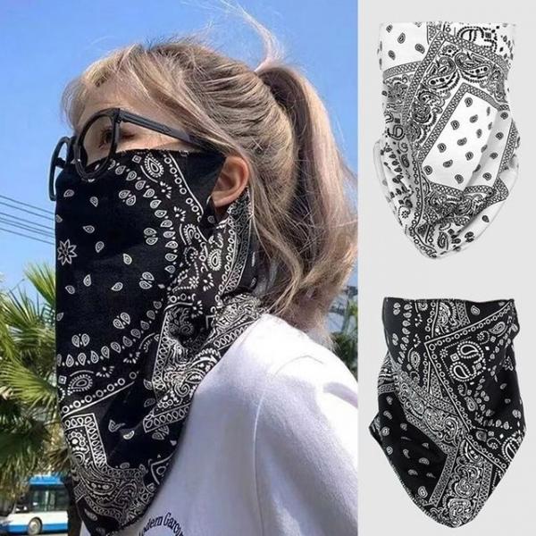 남성 여성 햇빛 차단 페이즐리 귀 고리형 마스크