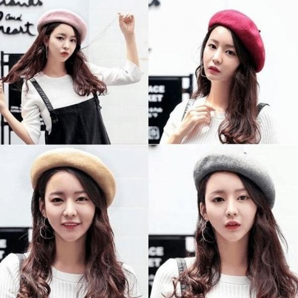 앙고라 베레모 패션 겨울 여성 털 모자 비니 벙거지