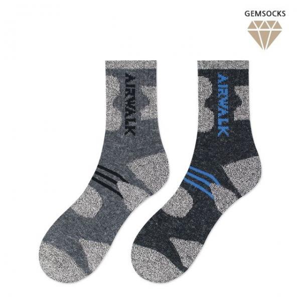 에어워크 남성 버닝업 울방한 등산 중목 양말 1족