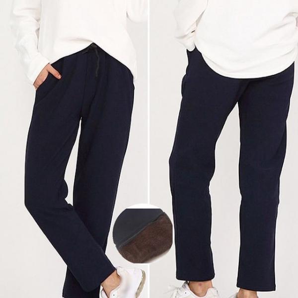 여성용 기모바지 융털바지 여자겨울바지 네이비