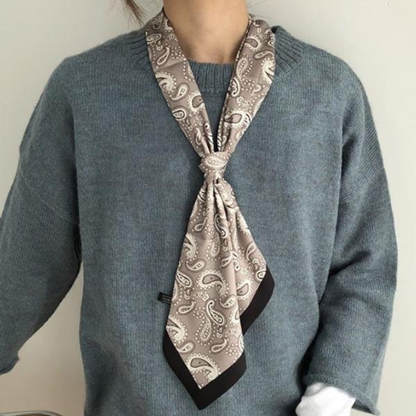 여성 유니크 패턴 디자인 쁘띠 실크 스카프