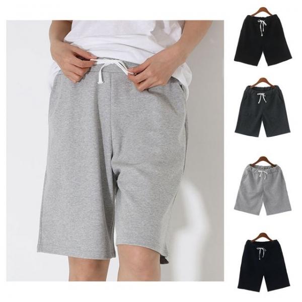 여성 무지 심플 5부 반바지 트레이닝 홈웨어 팬츠