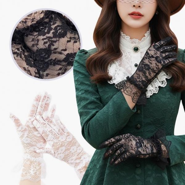 [큰손할인] 로즈메쉬장갑 레이스 플라워 코스튬 의상 코스프레 경성 웨딩 촬영 소품 신부 스몰 셀프