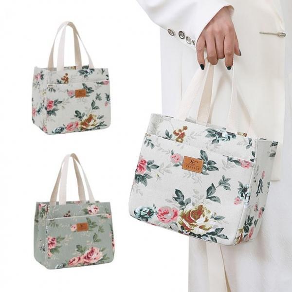 [큰손할인] 장미보냉백 도시락가방 보냉가방 보냉백 따뜻한 보온도시락 직장인 점심 보냉팩 파우치