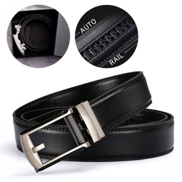 남성 소가죽 원클릭 자동벨트 버클 허리띠 선물용박스