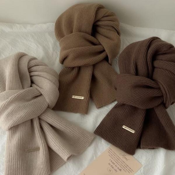 [큰손할인] 베이직니트목도리 목도리 무지 머플러 골지 겨울 여성패션 캐주얼 남녀공용 포근한 넥워머 데일