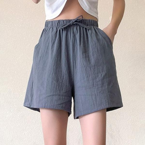 여성 8컬러 여름 린넨 3부 허리밴딩 반바지 팬츠
