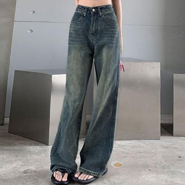 1컬러 데님팬츠 캐주얼 데일리 여성 연청 청바지