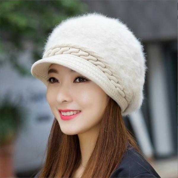 여성겨울모자 털모자 챙모자 토끼털 기모
