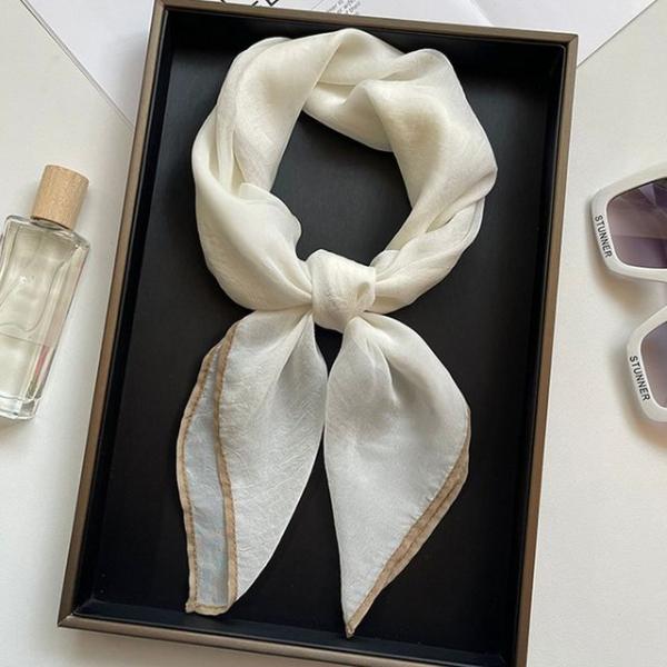 여성 컬러 쉬폰 쁘띠 스카프 봄 가을 간절기 머플러