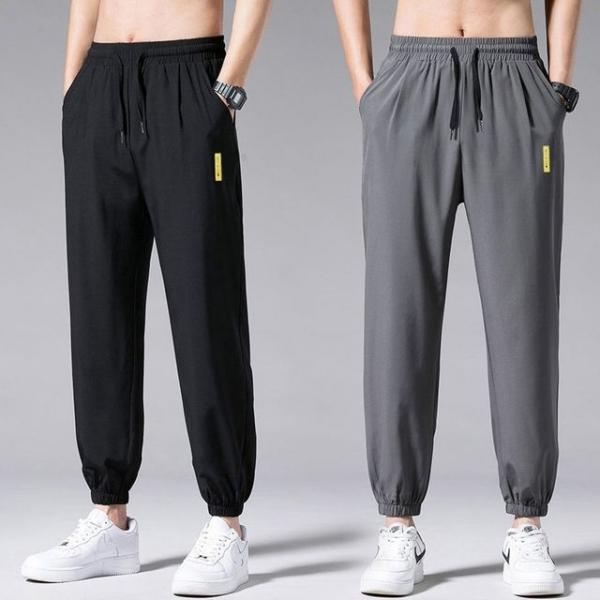 시원하고 까칠한 원단 남자 심플 조거 밴딩 여름 바지