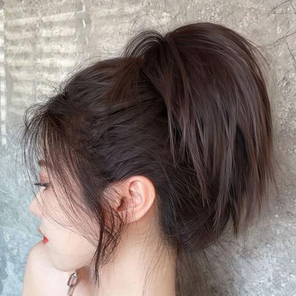 여성 패션 올림 머리 페이크 볼륨 묶음 머리 가발