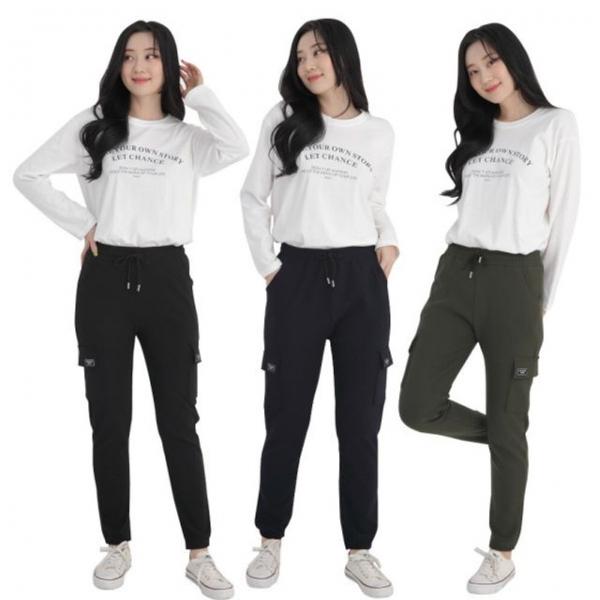 여성 조거 팬츠 스판 밴딩 건빵 카고 트레이닝복 운동