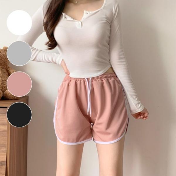 여성 3부 트레이닝 반바지 여름 밴딩 츄리닝 돌핀팬츠