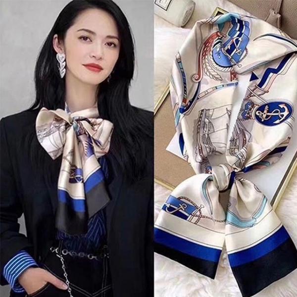 쁘띠 실크 롱 머플러 여성 봄 가을 스카프 목도리