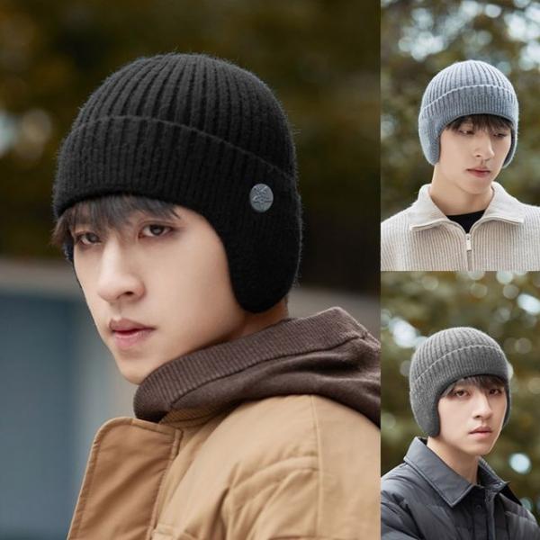 남성 캐주얼 외출 패션 겨울 방한 귀달이 니트 모자