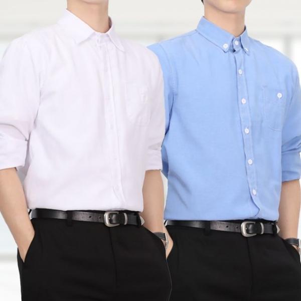남성 셔츠 링클프리  무지 긴팔 셔츠