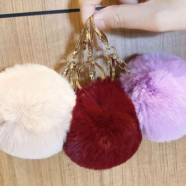 귀여운 방울 털 겨울 열쇠고리 악세사리 키링 키홀더