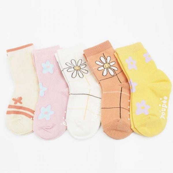 깜찍한 플라워 패턴 유아동 양말 5족 꽃모양 삭스