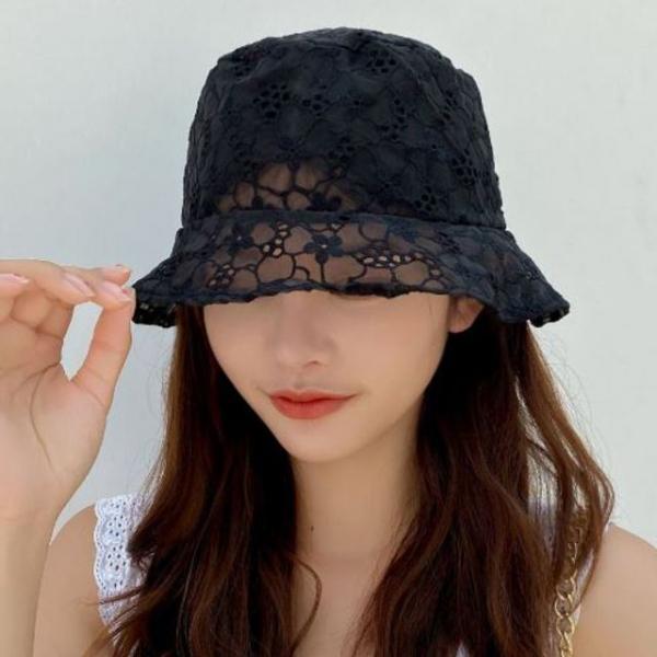 여름철 여성 레이스 벙거지 시원한 버킷햇 패션모자