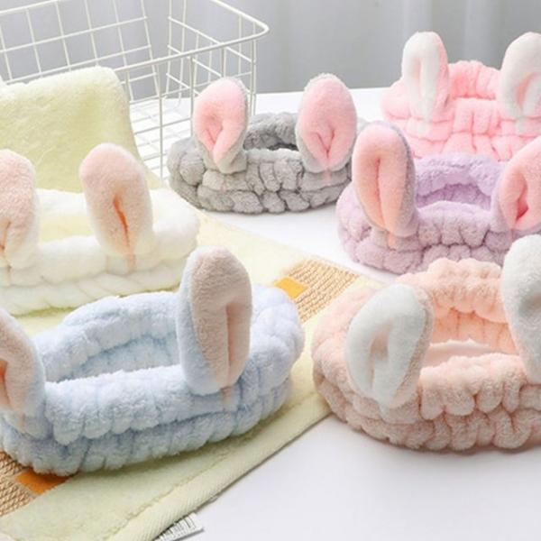 극세사 메이크업 세안 샤워 토끼헤어밴드 SW28002