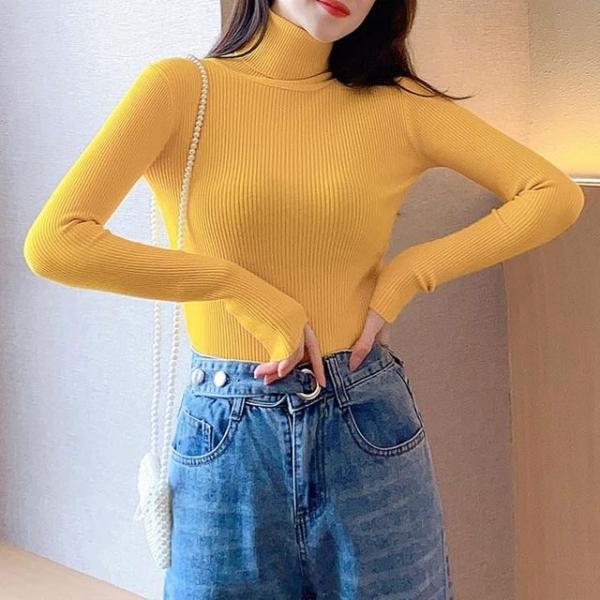 여성 겨울 예쁜 터틀넥 부드러운 골지 니트 목폴라 티