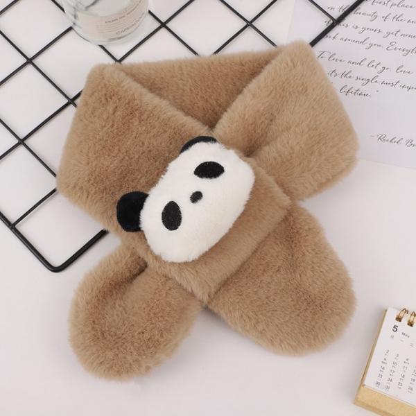 귀여운 판다 에코 퍼 목도리 브라운 3컬러 쁘띠 머펄러