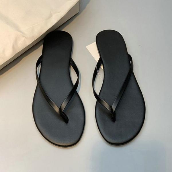 여성 2컬러 베이직 여름 유광 플랫 쪼리 슬리퍼