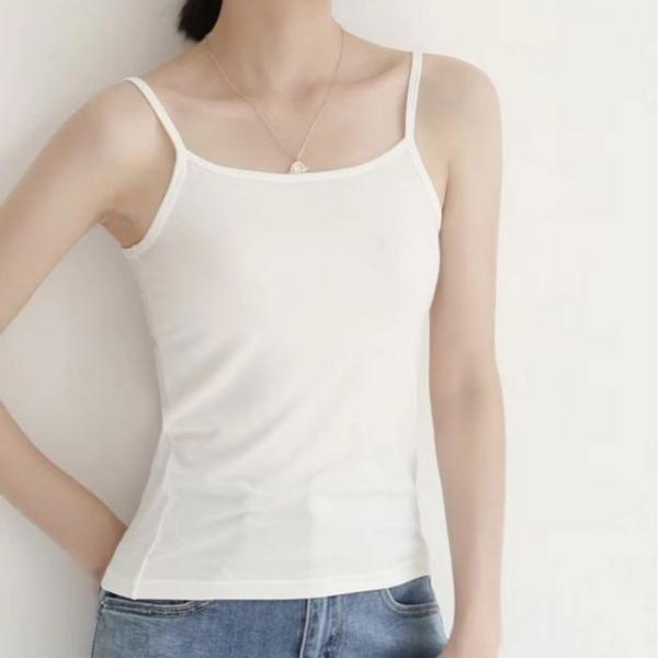 여성 레이어드 끈 민소매 베이식 나시 (화이트)