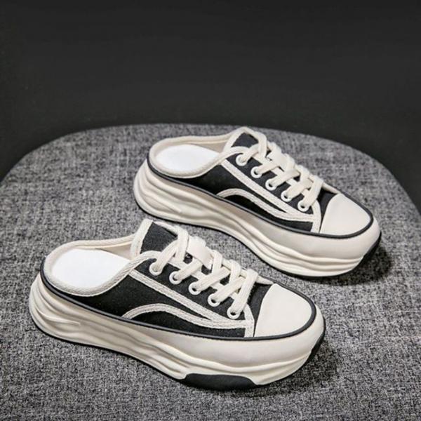 여성 키높이 패션 봄 운동화 끈 스니커즈