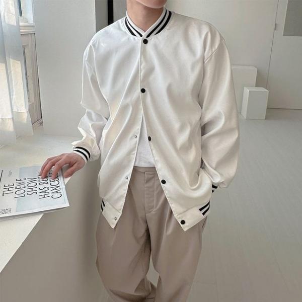 남성 바시티 자켓 경량 봄버 점퍼 간절기 아우터