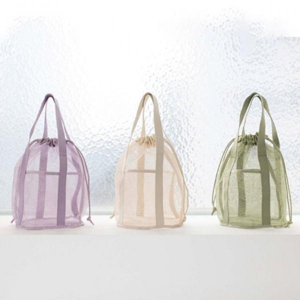 메쉬 포켓백 수영장 사우나 목욕바구니 비치백 가방