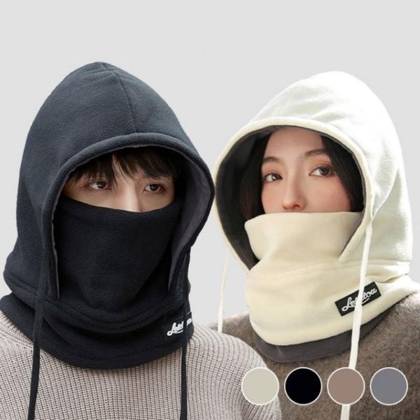 남여공용 도톰한 플라스 모자 마스크 후드 넥워머
