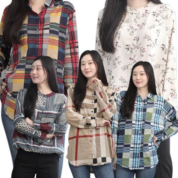여성 체크 여름 블라우스 남방 국내생산 와이셔츠