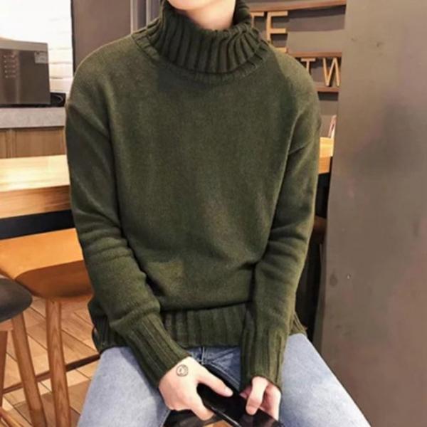 심플 베이직 남자 터틀넥 패션 코디 니트 폴라 티셔츠