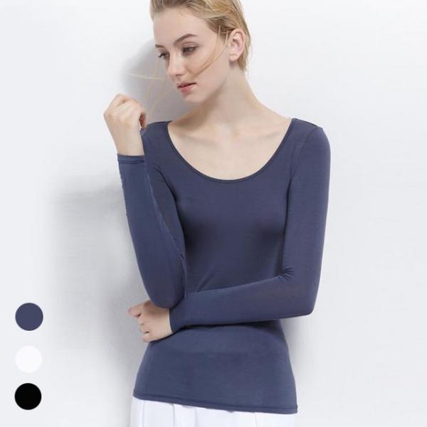 키밍 사계절 이너티셔츠 모달 라운드넥 여성