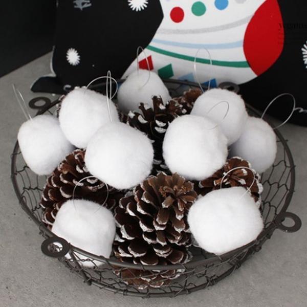 눈송이 솜장식 크리스마스 트리 장식품 인테리어 소품