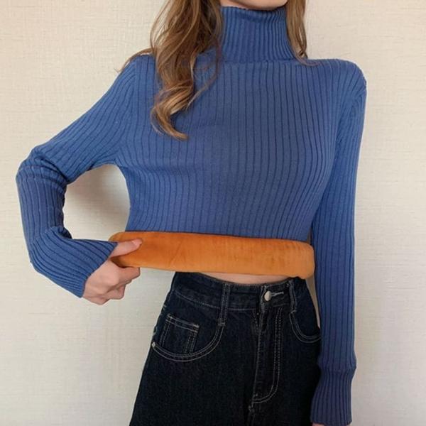 겨울목폴라 터틀넥니트 폴라티 융기모 긴팔티셔츠